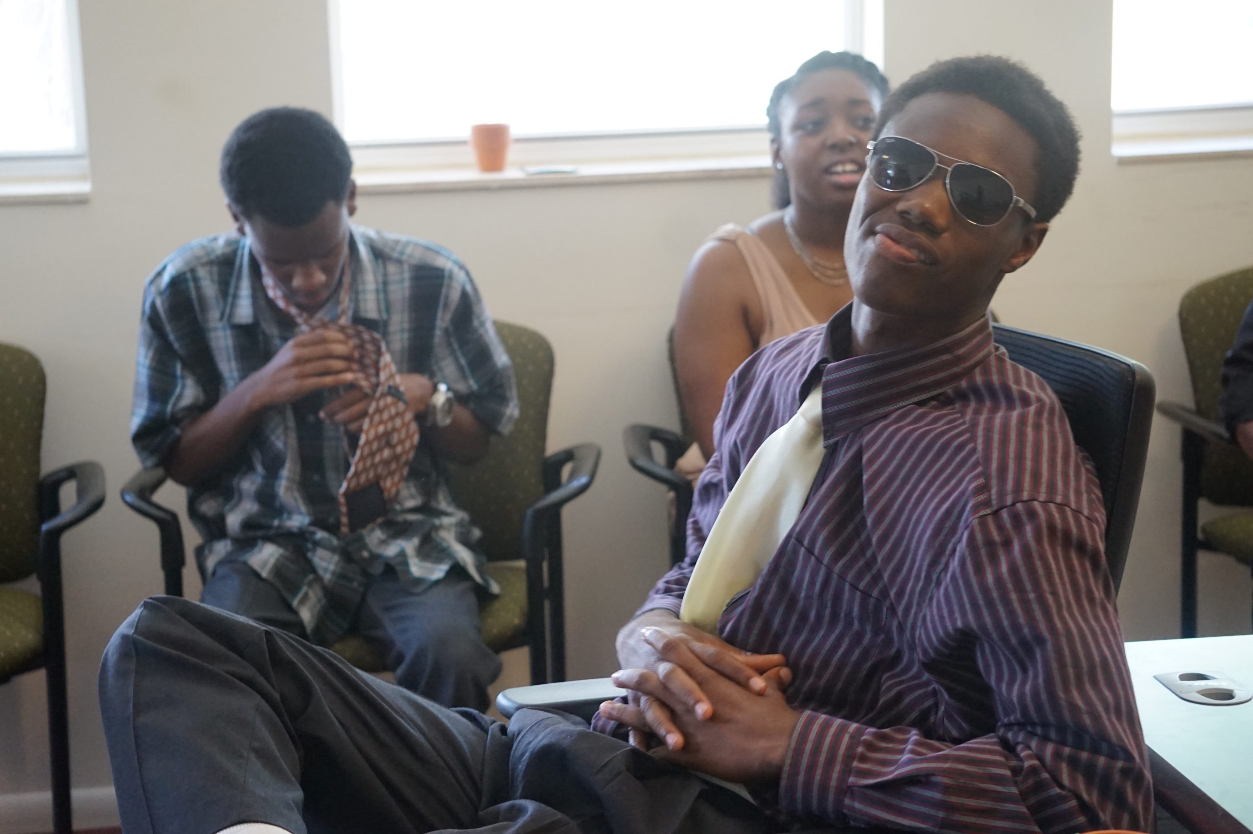 2015-I2H Students Learning to Tie a Tie